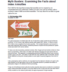 Kiplinger Article Myth Busters: Facts​ about Index Annuities