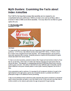 Kiplinger Article Myth Busters: Facts​ about Index Annuities