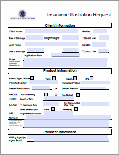 Life Insurance Illustration Request Orig