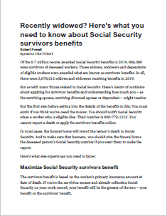 Recently Widowed? Social Security Survivors Benefits