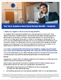 Consumer Flyer: Your Top 6 Questions About Social Security Answered