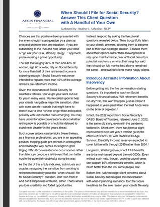 When Should I File for Social Security?